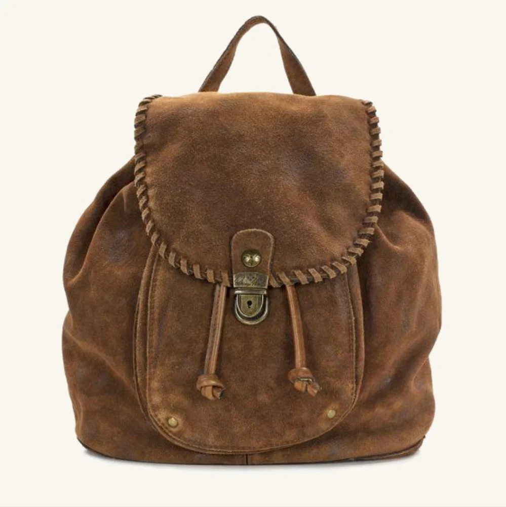 Patricia Nash Casape Backpack Burnished Suede Cognac DISCONTINUED